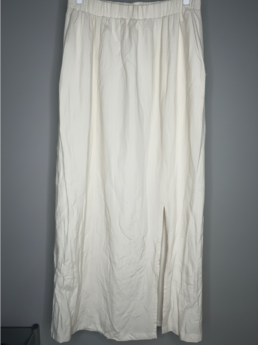 ✨ Böhme Cream Linen-Blend Side Slit Maxi Skirt ✨